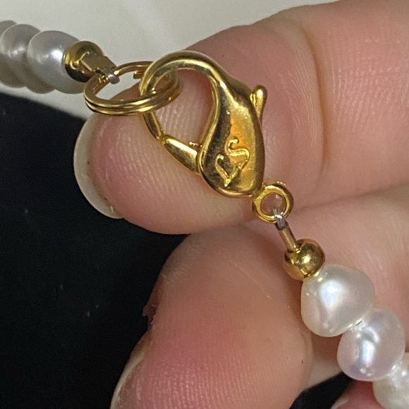 Vintage Lee Sands stone with freshwater pearls and shell pendant necklace - Picture 7 of 7